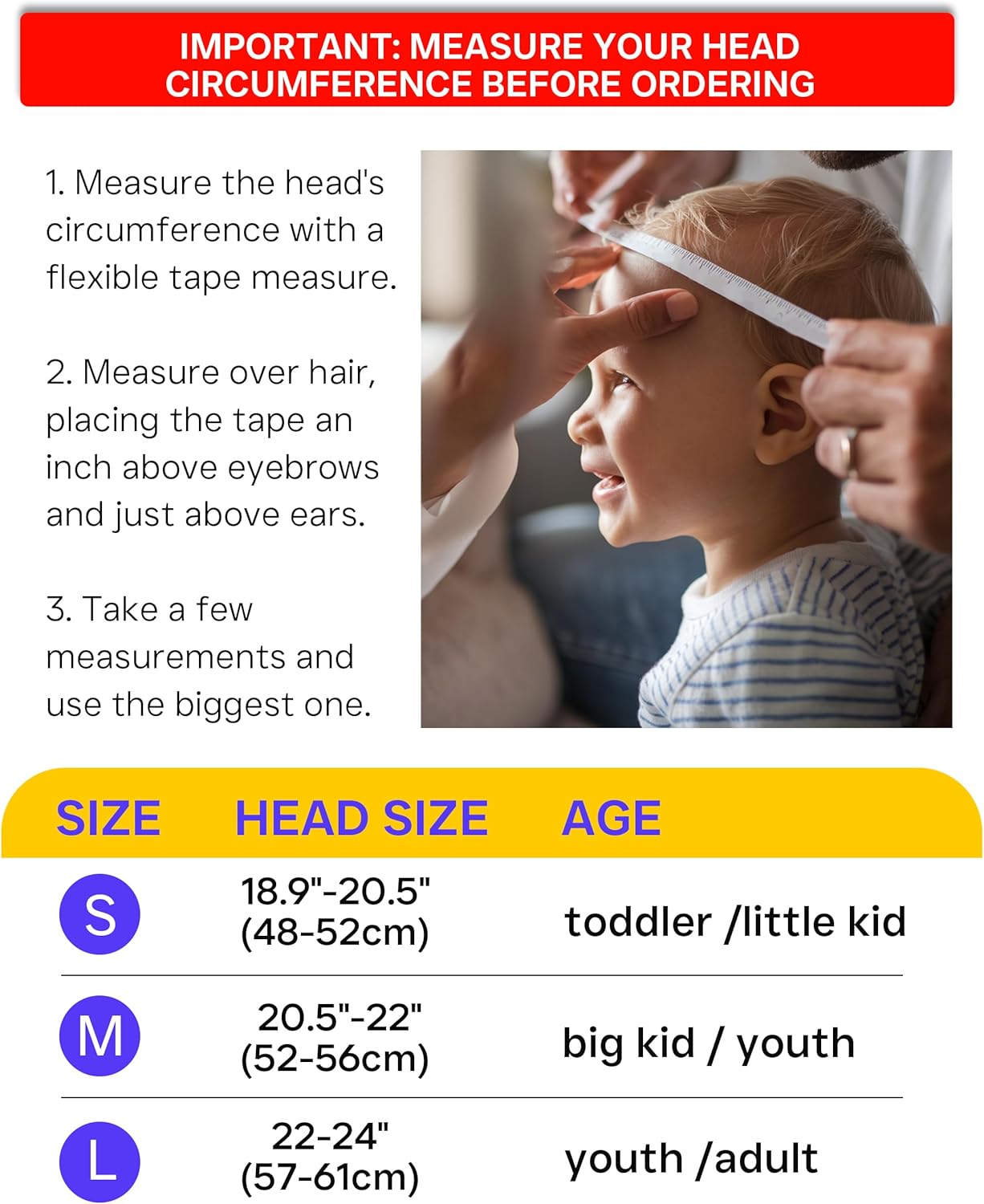 Kids Bike Helmet, Adjustable and Multi-Sport, from Toddler to Youth, 3 Sizes