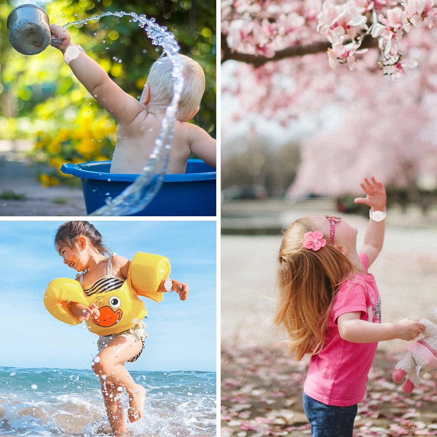 AirTag Bracelet for Kids, Apple Air Tag Protective Cover with Nylon Wristband, Anti Lost GPS Trackers Case Cover Elastic Watch Band for Toddlers Girls Boys Elders (Light Rainbow)