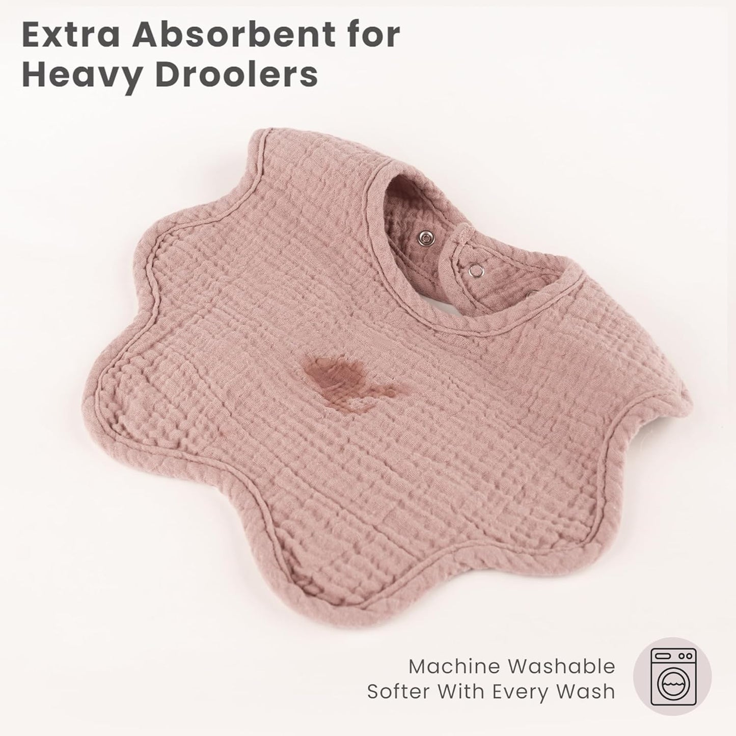 Konssy Muslin Baby Bibs 8 Pack, 100% Cotton Absorbent Bandana Drool Bibs for Teething and Drooling for Unisex Boys and Girls