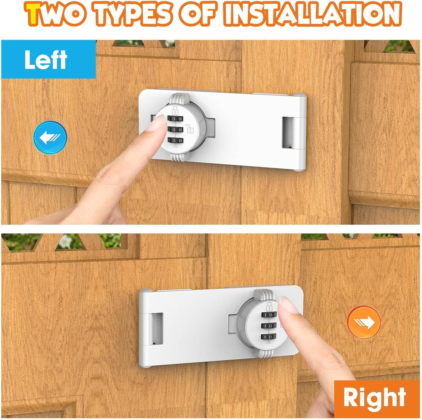 3-Digit Combination Cabinet Lock, 4.5" Keyless Safety Drawer Lock for Lockers, Small Doors, Closets, Storage, Office (1, White)