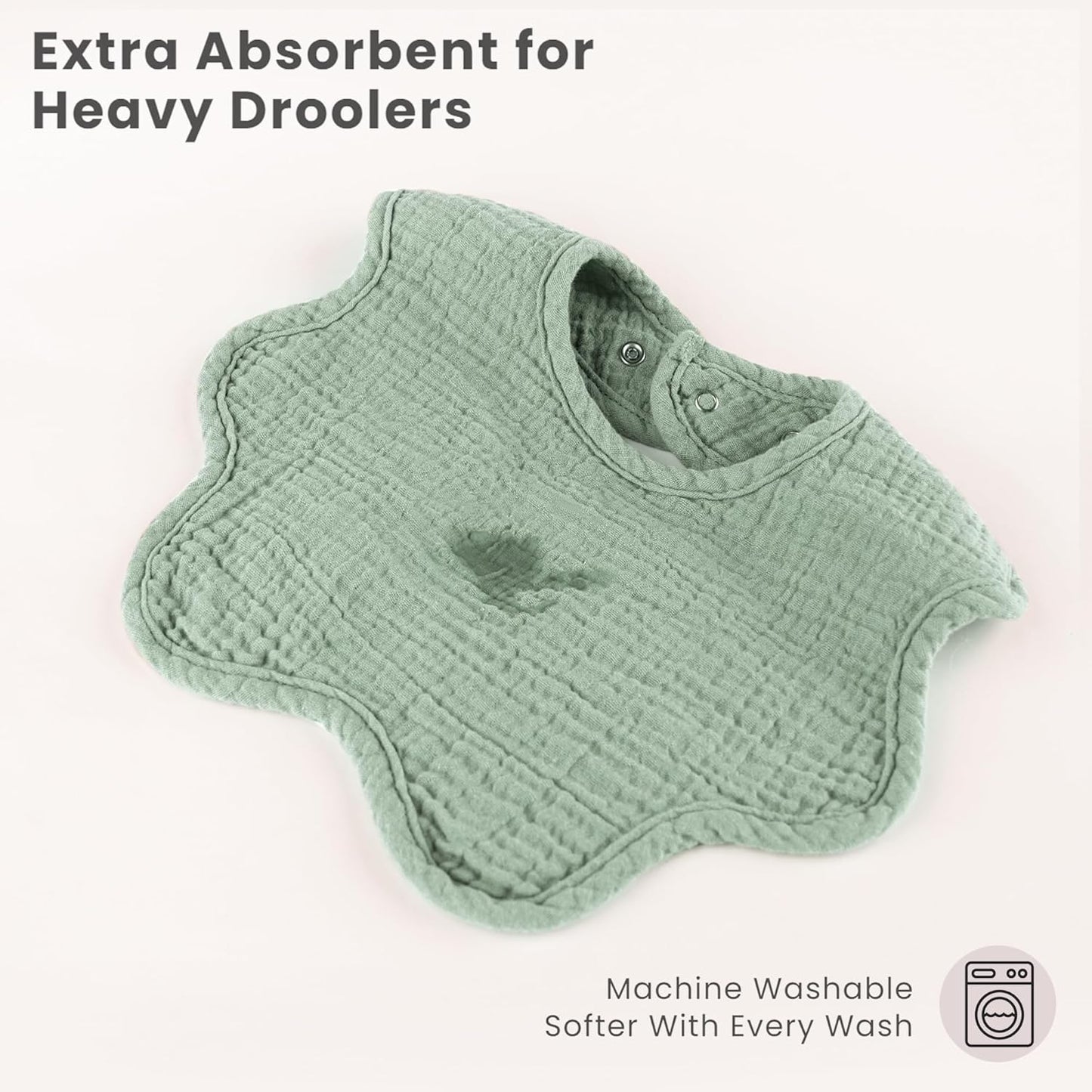 Konssy Muslin Baby Bibs 8 Pack, 100% Cotton Absorbent Bandana Drool Bibs for Teething and Drooling for Unisex Boys and Girls