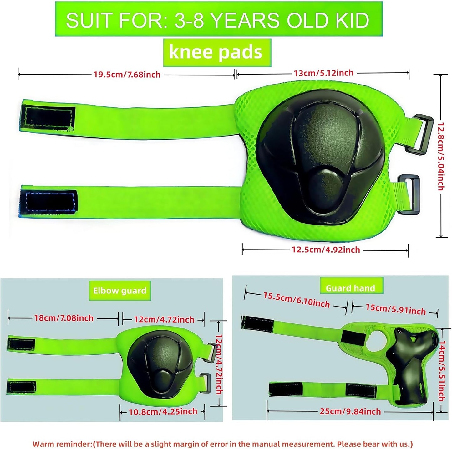 Kids Protective Gear Set SHENMOREN Knee Pads for Kids 3-10 Years Toddler Knee and Elbow Pads with Wrist Guards 3 in 1 for Skating Cycling Bike Rollerblading Scooter