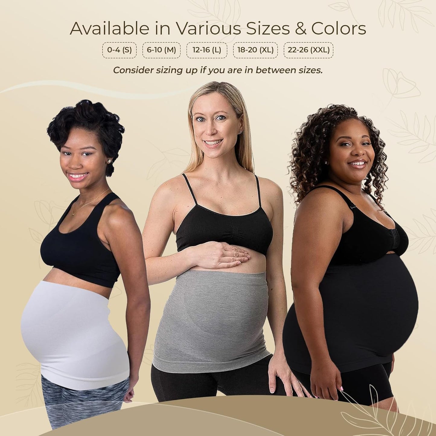 Maternity Belly Band - 4-Way Stretch Post Partum Belly Band For Lumbar & Back Support - Pregnancy Gifts for Moms