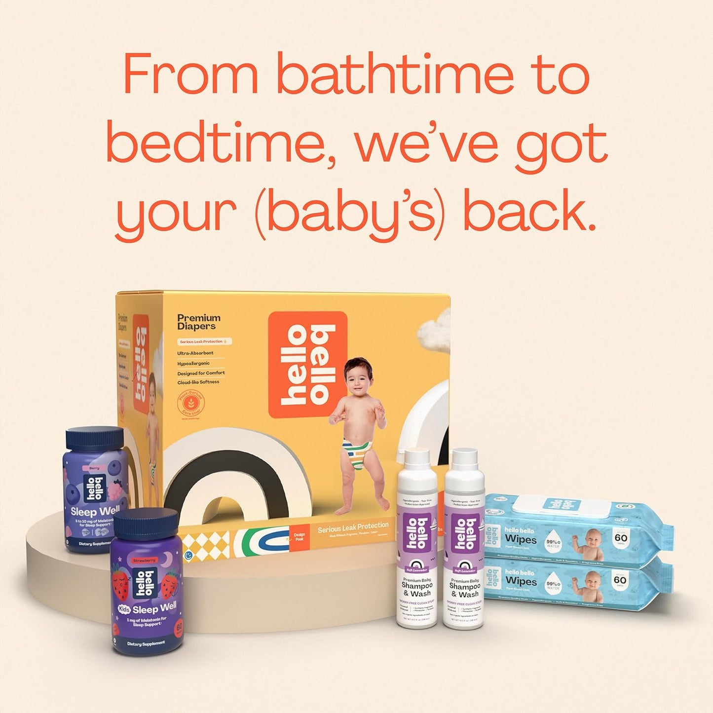 Hello Bello Premium Baby Diapers Size 2, 30 Count of Disposable, Extra-Absorbent, Hypoallergenic Baby Diapers with Snug and Comfort Fit, Alphabet Soup