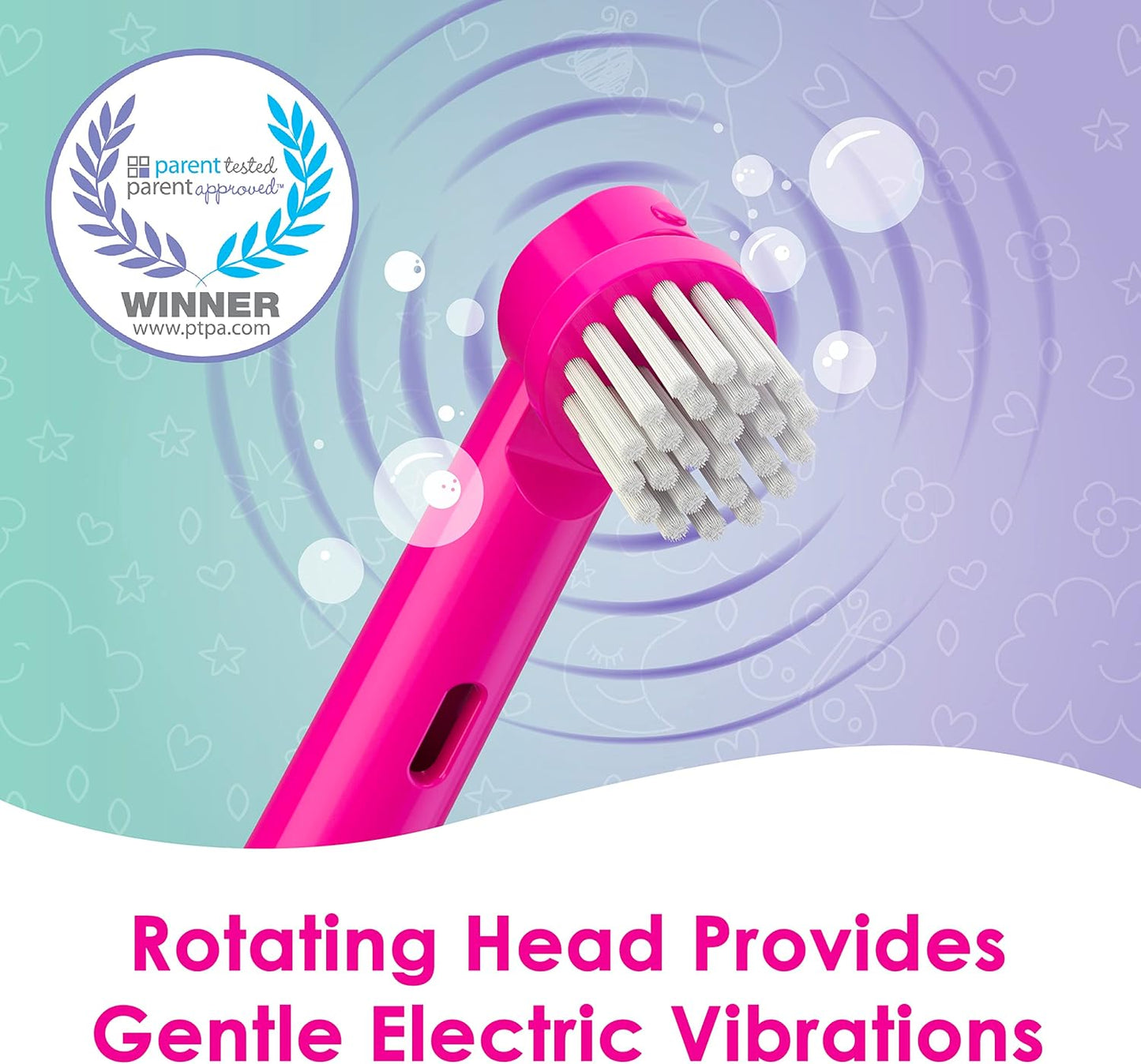 Brusheez Kids’ Electric Toothbrush Set - Safe & Effective for Ages 3+ - Parent Tested & Approved with Gentle Bristles, 2 Brush Heads, Rinse Cup, 2-Minute Timer, & Storage Base (Prancy The Pony)