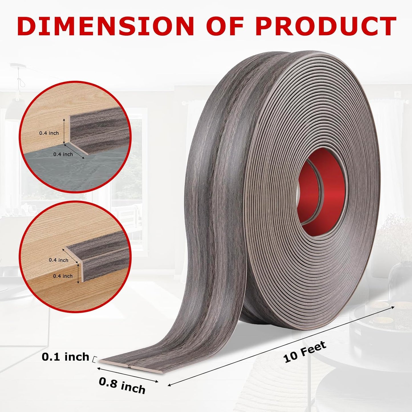 Flexible Wall Corner Protector Moulding Trim Peel and Stick Wall Corner Guards Edge Protector Self Adhesive Molding Trim Strip for Edge Ceiling (Brown Walnut Wood Grain, 0.8 in x 10 Ft)