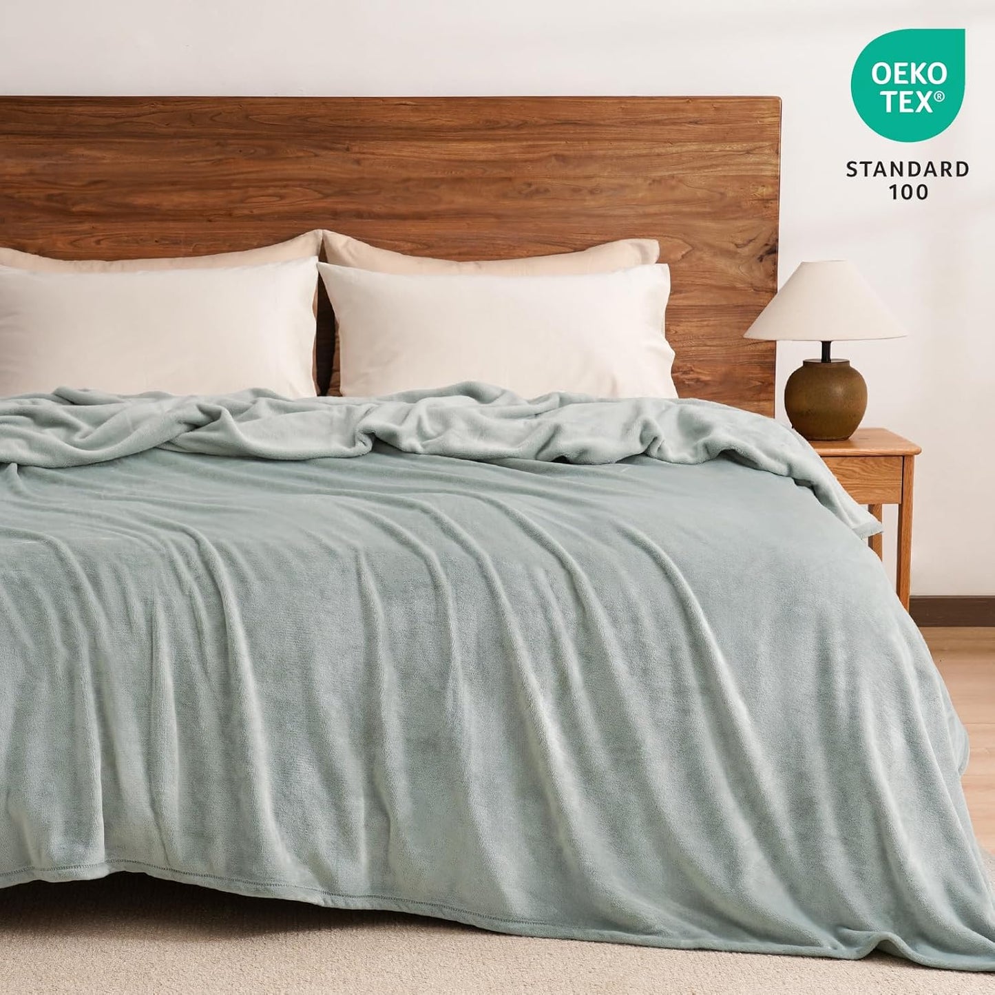 PHF Ultra Soft Fleece Blanket Twin Size, No Shed No Pilling Luxury Plush Cozy 300GSM Lightweight Twin XL Blanket for Bed, Couch, Chair, Sofa Suitable for All Season, 76" x 90", Sage Green