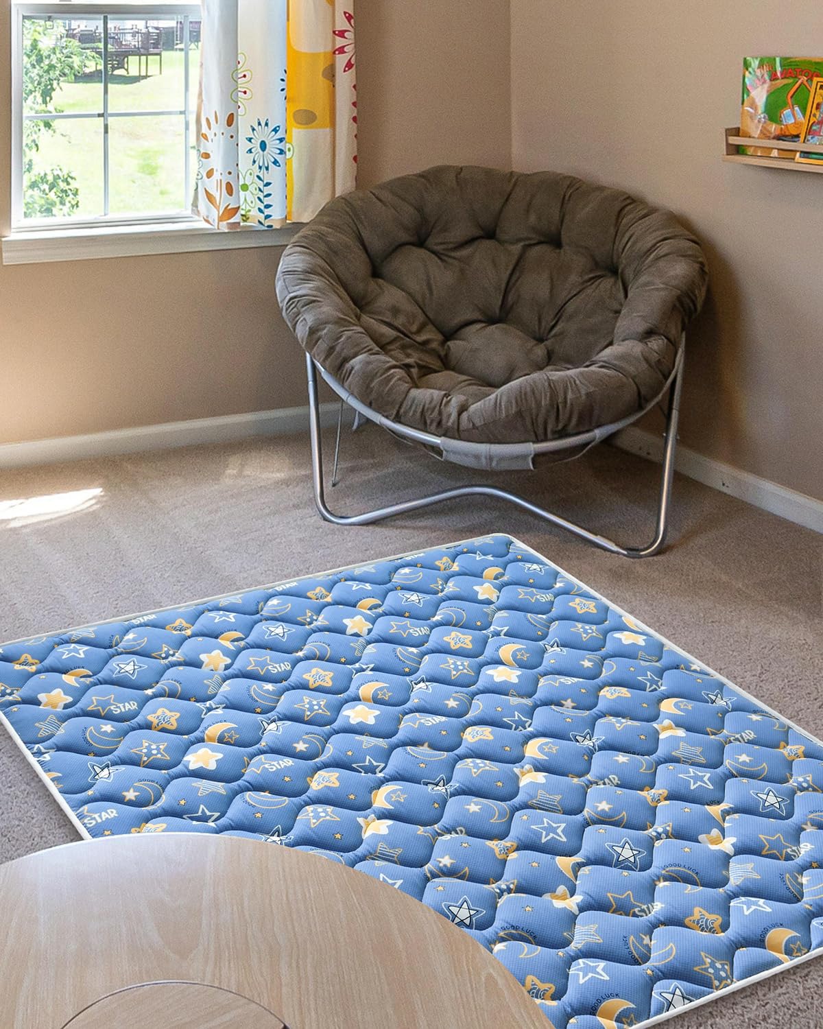 Odorless Premium Foam Baby Play Mat 47" x 47", Soft Microfiber Fabric Crawling Mat for Floor- Comfortable and Hypoallergenic, Non-Slip Cushioned Floor Playpen mat for Infants,Babies,Toddlers