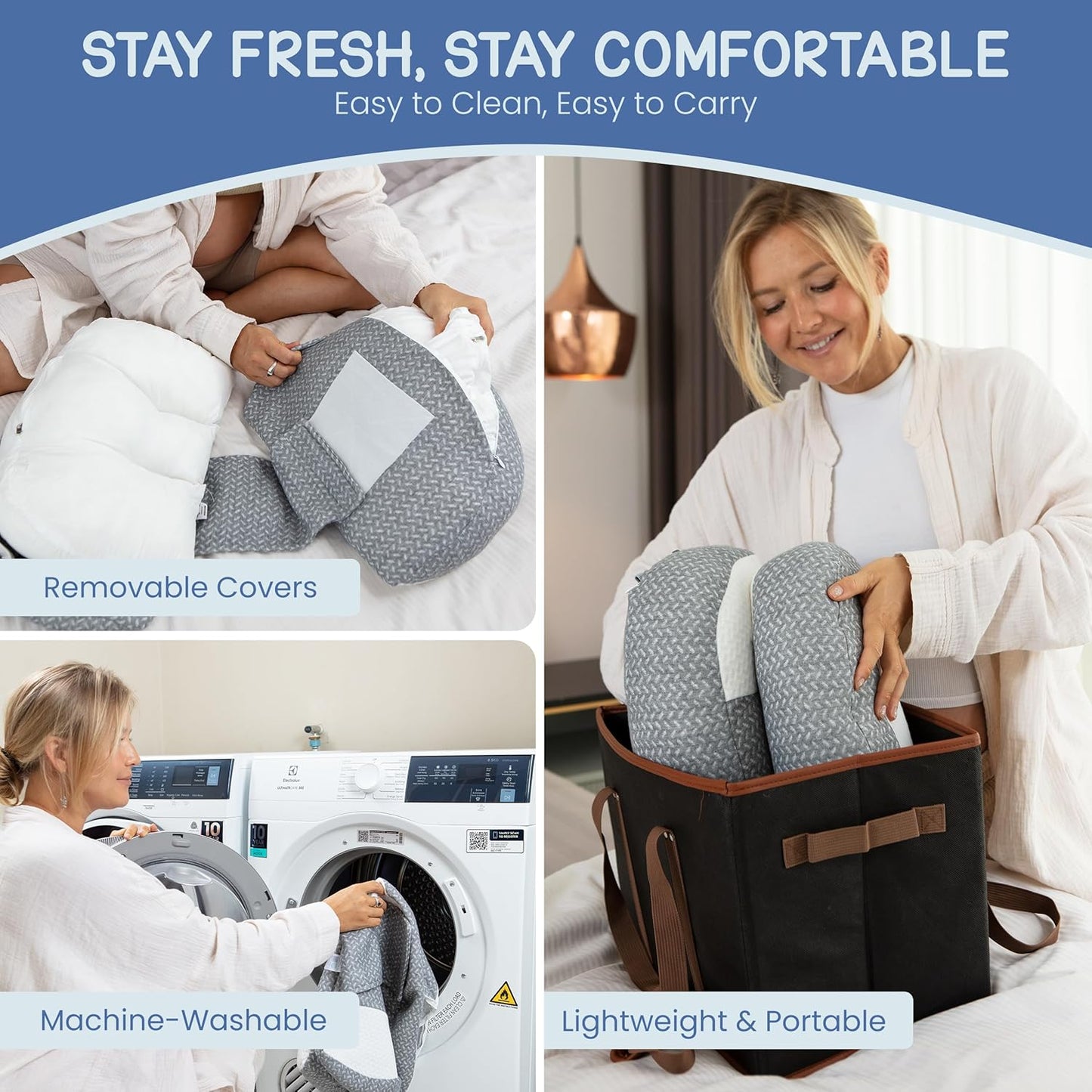 Plus Sized Pregnancy Pillow for Sleeping - Belly, Hip, Back Support for Pregnant Women -Maternity Wedge Pillow for Reducing Pregnancy Fatigue- Adjustable and Washable