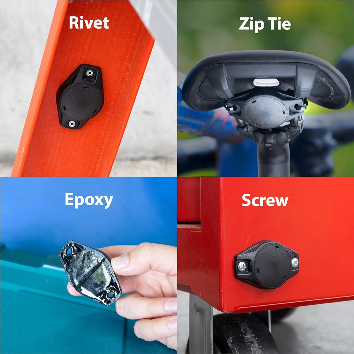 Elevation Lab AirTag Universal Mount (4 Pack) - TagVault™ - The AirTag Everything Mount | IP69 Waterproof, Security Tool, Discreet