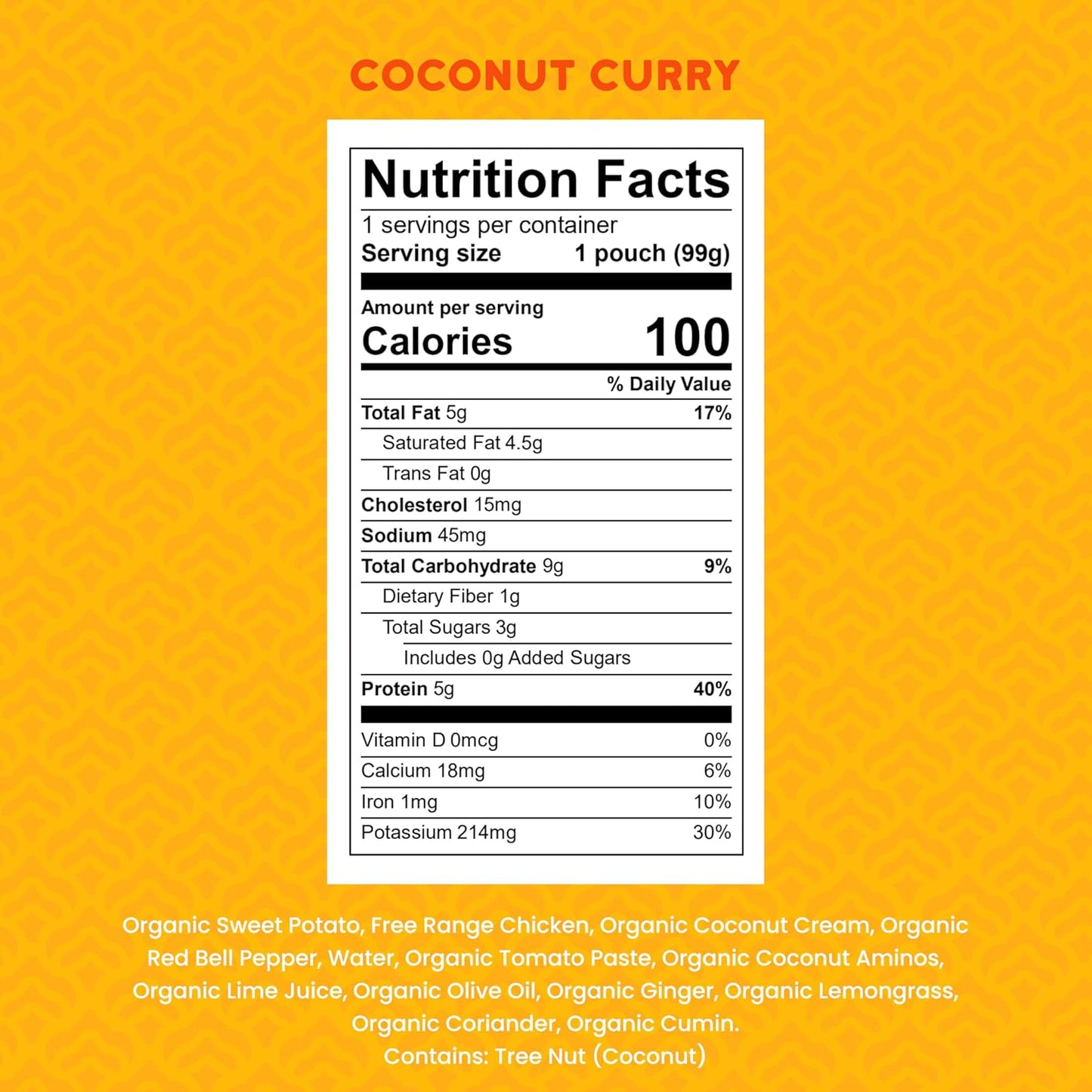 Serenity Kids 6+ Months World Explorers Coconut Curry Chicken Baby Food Pouch - BPA-Free Pouches - Ethically Sourced Meats & Organic Veggies - GMO-Free Savory Blend - 3.5 Oz, 12 Pack