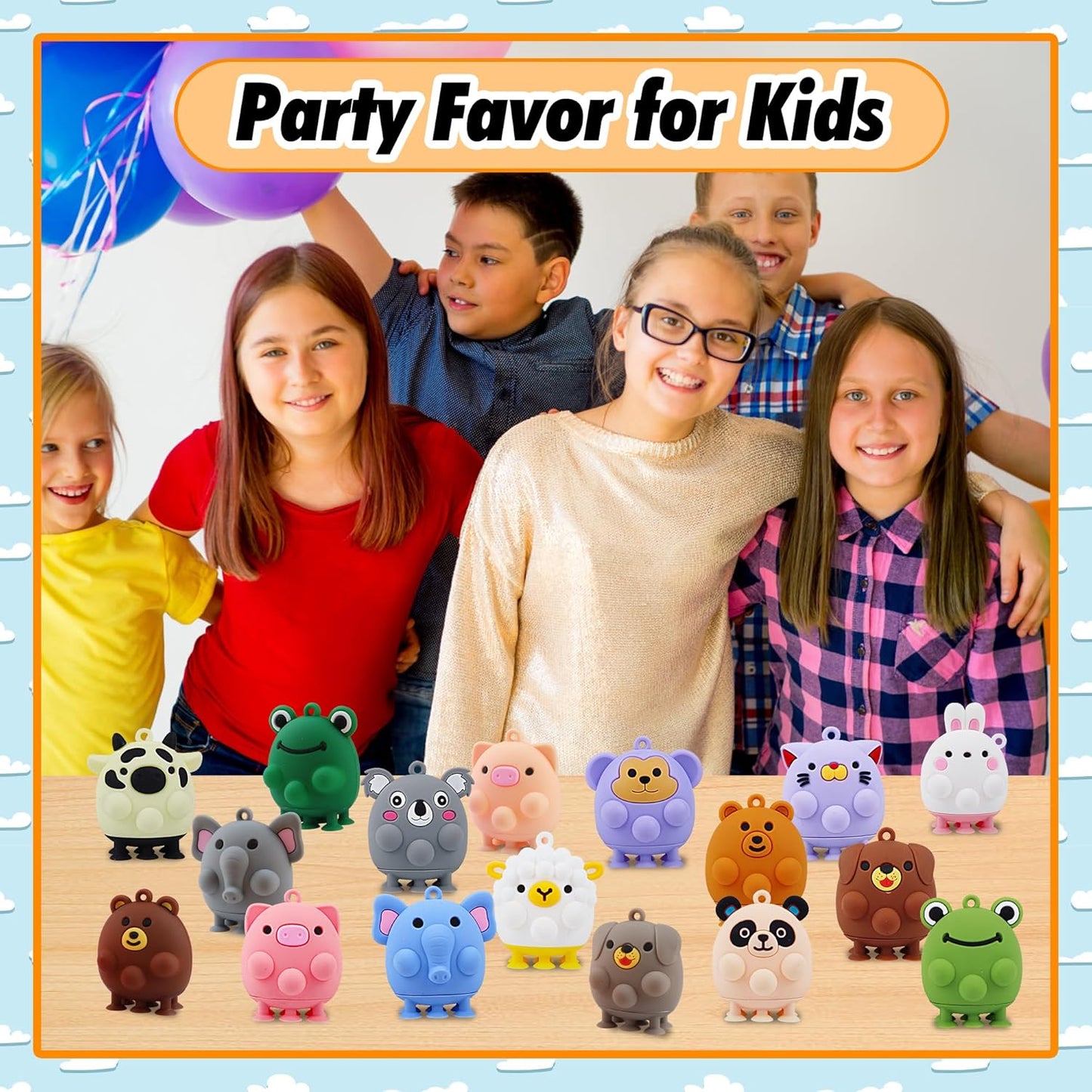 24 PCS Party Favors for Kids,3D Animal Pop Toys,Goodie Bags Stuffers for Kids,Pinata Stuffers Carnival Prizes,Fidget Toys Bulk,Prize for Classroom,Suction Toys for Toddlers