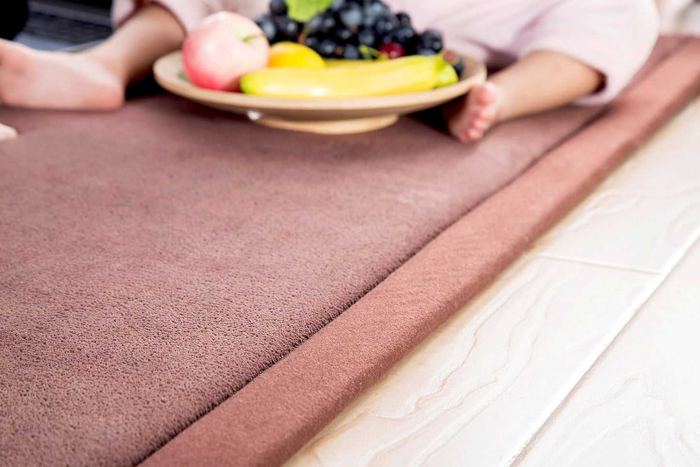 V-mix Children's Plush Foam Play Rug for Baby, Toddler, and Kids - Cushy Soft & Thick Hypoallergenic, Non-Toxic, Reversible Exercise & Yoga Mat