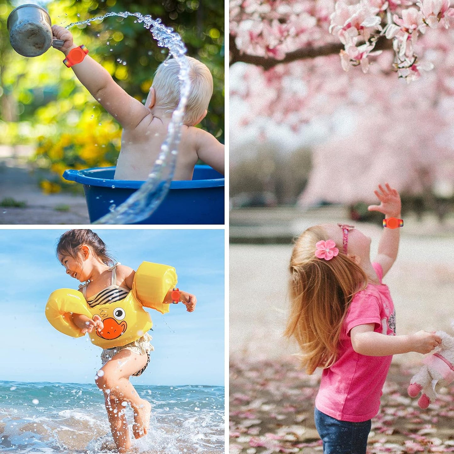 AirTag Bracelet for Kids, Apple Air Tag Protective Cover with Nylon Wristband, Anti Lost GPS Trackers Case Cover Elastic Watch Band for Toddlers Girls Boys Elders (Light Rainbow)