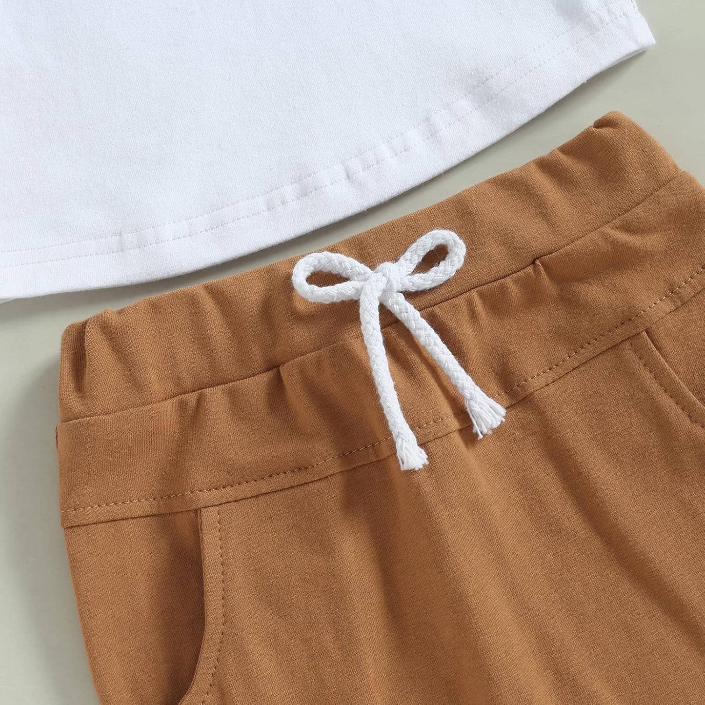 fhutpw Baby Toddler Boy Clothes Summer Outfits 6 12 18 24 Months Patchwork Short Sleeve T Shirt & Shorts Sets with Pockets