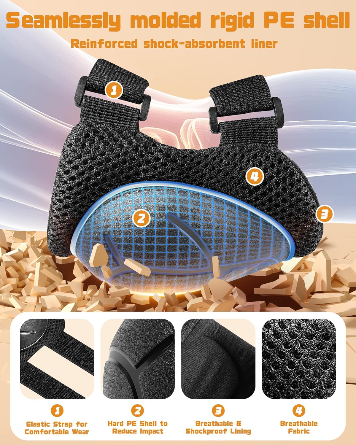 Kids Protective Gear Set, Knee and Elbow Pads with Wrist Guards for Ages 3-8 Year Toddler, 3 in 1 Enhanced Material Protective for Skating Cycling Bike Roller Scooter, Includes Organizer Bag