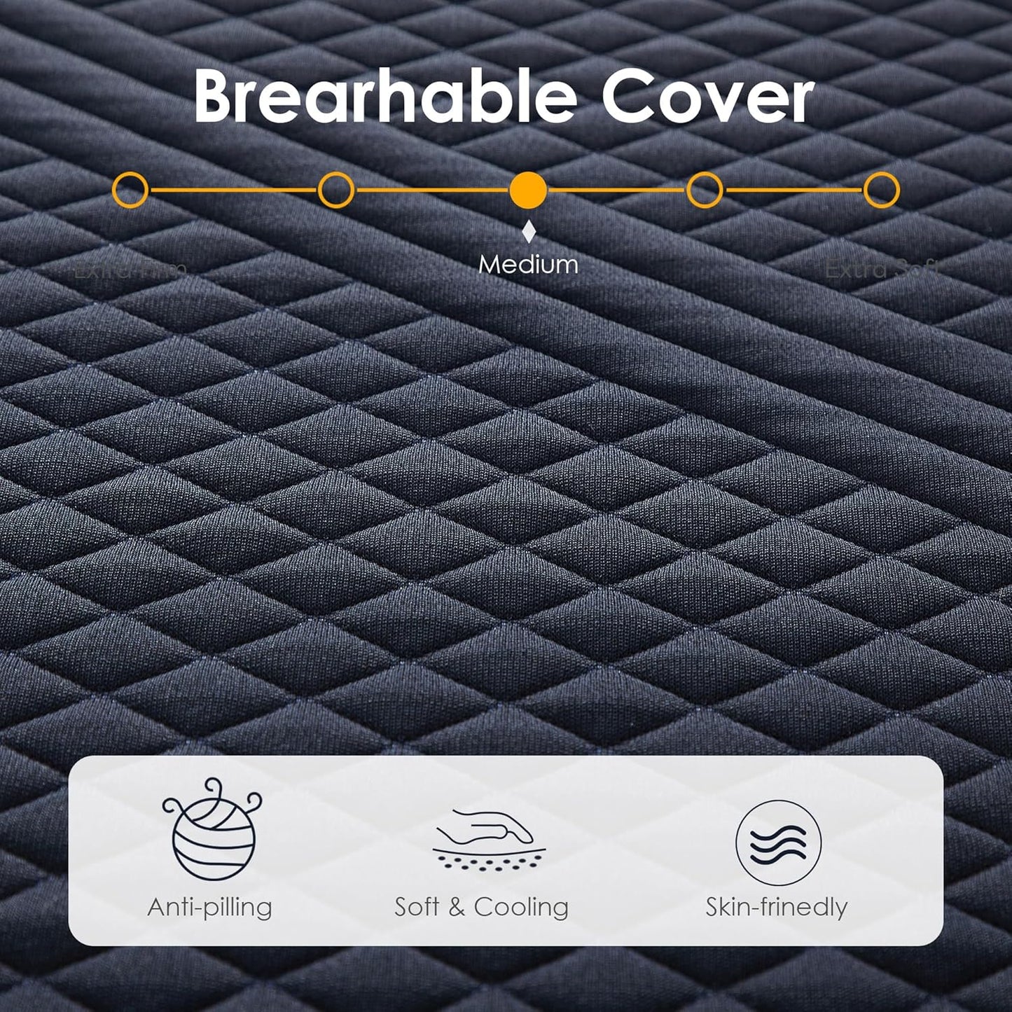 12 Inch Gel-Infused Memory Foam Mattress Twin Size,Medium Soft with Removable Washable Cover Cooling Gel Bed in a Box,CertiPUR-US Certified,38"X75"X12" Navy Blue