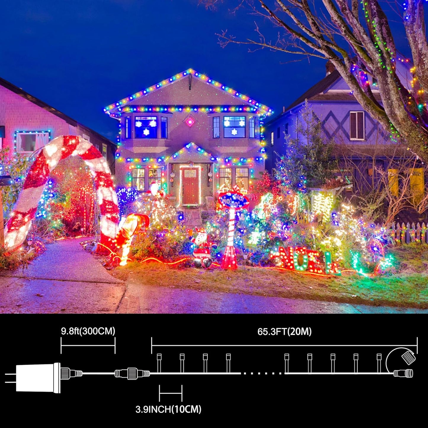 66ft Easter Lights, 200 LED Green Wire Fairy Starry String Lights Plug in, 11 Lighting Modes for Indoor Outdoor Xmas Tree Easter String Light Decoration (Multicolor)