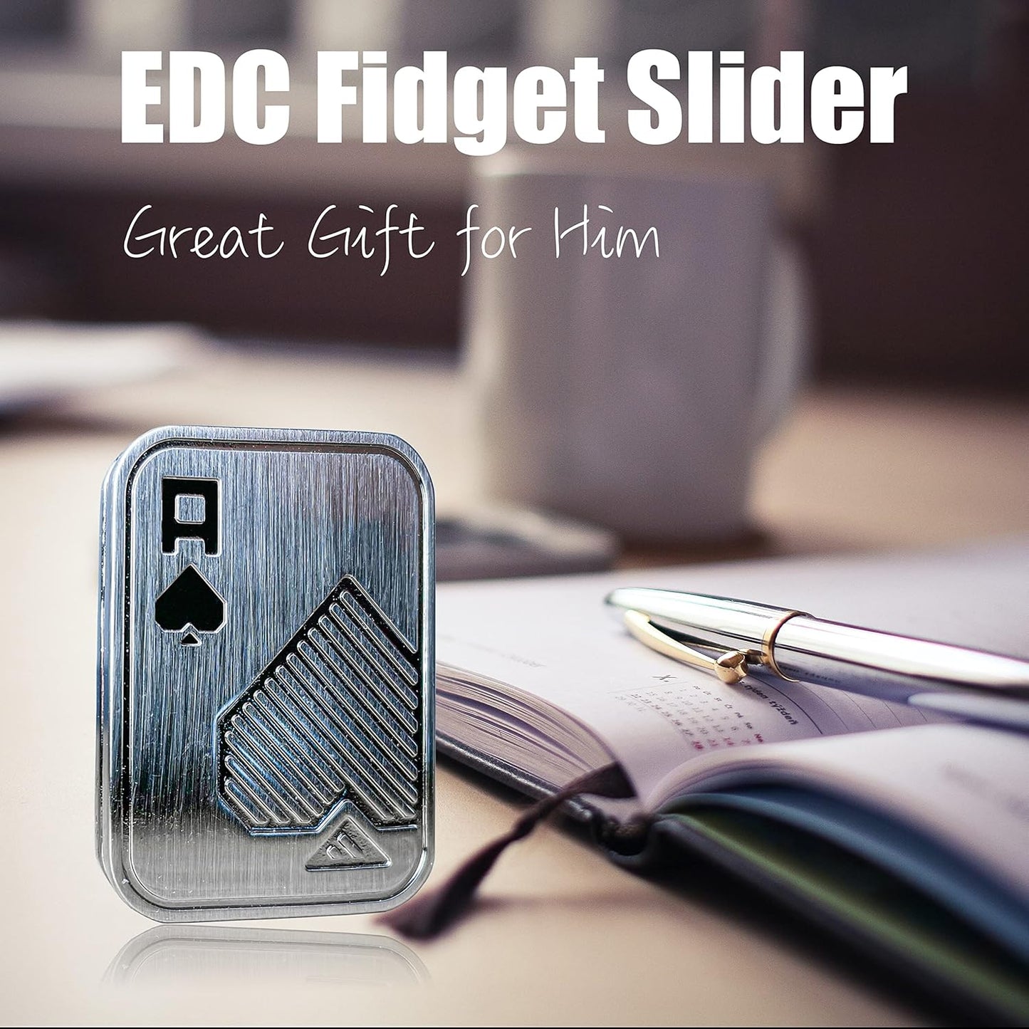 New Decompression Metal Poker Fidget_Slider, Hand Spinner Office Fidget Toys, Sensory Toys Anxiety Stress Relief Desk Toys Gifts for Adult Kids