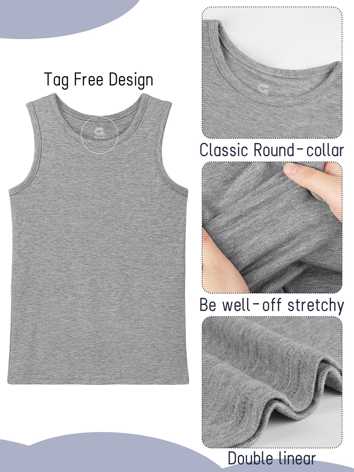 5 Pack Boys Tank Tops Boys Undershirts Kids Cotton Undershirts Tees Sleeveless Tank Tops Shirts for Kids Youth