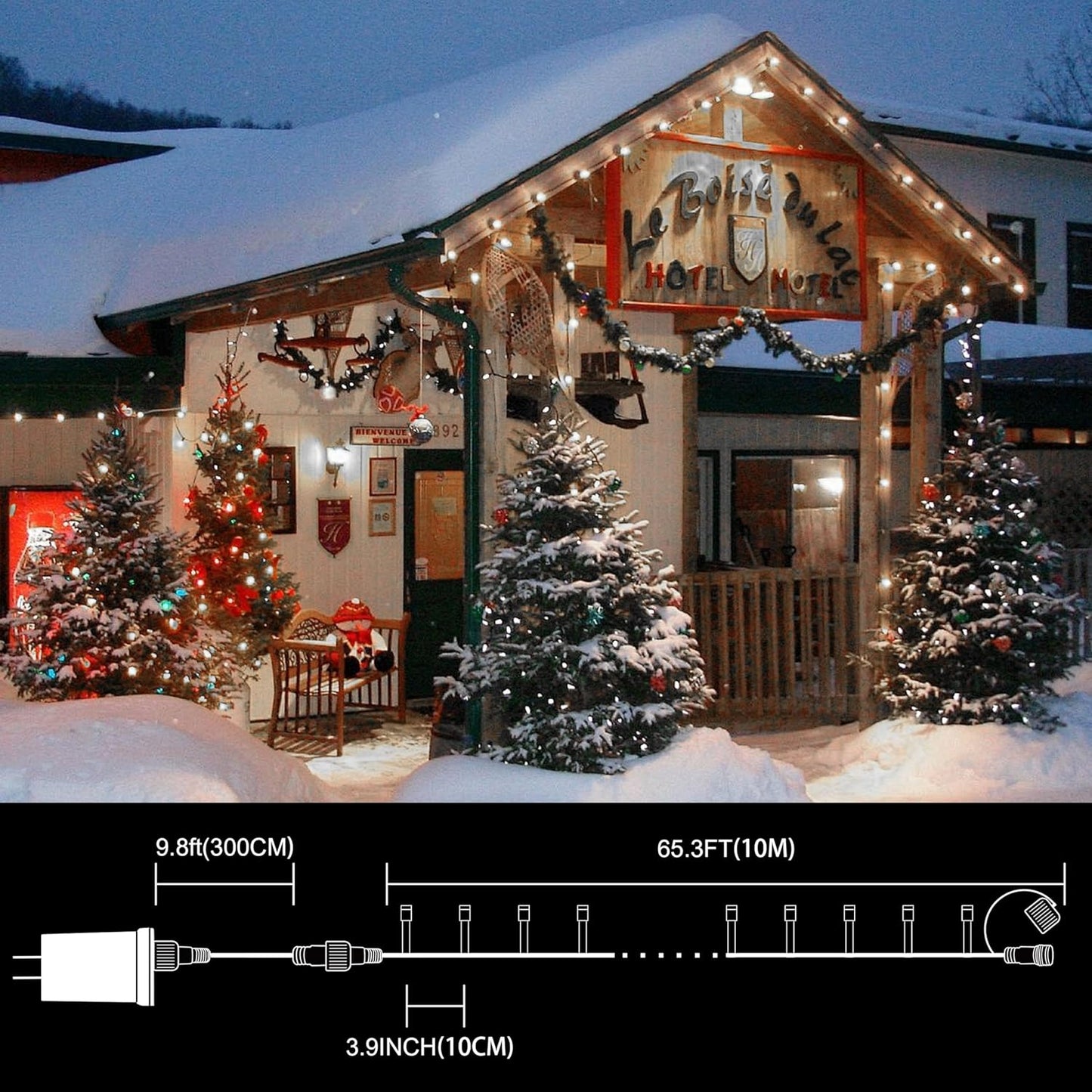 33ft Christmas Decorative Mini Lights, 100 LED Green Wire Fairy Starry String Lights Plug in, 11 Lighting Modes, for Indoor Outdoor Xmas Tree Wedding Party Decoration (White)