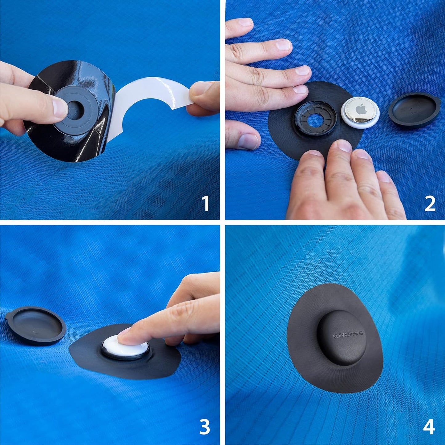 Elevation Lab AirTag Fabric Mount (4 Pack) - TagVault™ - The First AirTag Fabric Mount | Secure & Discreet | for Luggage, Purses, Backpacks, & Jackets