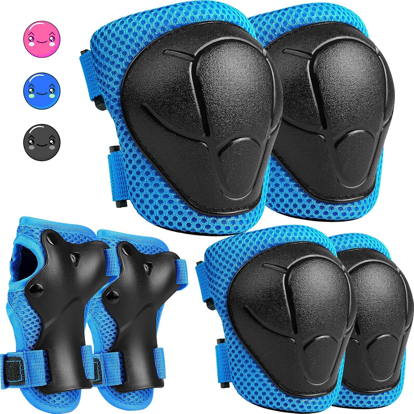 Kids Protective Gear Set, Knee and Elbow Pads with Wrist Guards for Ages 3-8 Year Toddler, 3 in 1 Enhanced Material Protective for Skating Cycling Bike Roller Scooter, Includes Organizer Bag