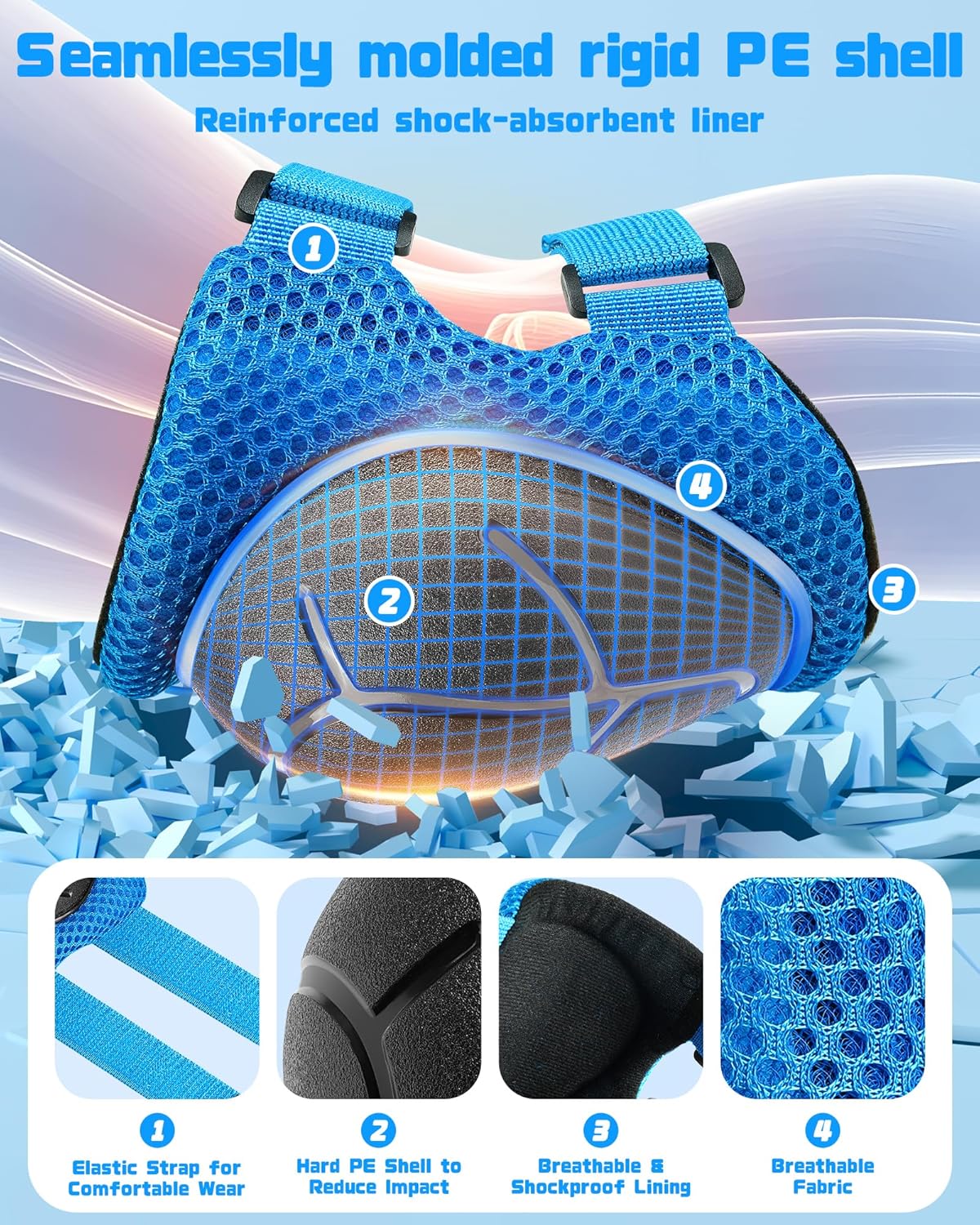 Kids Protective Gear Set, Knee and Elbow Pads with Wrist Guards for Ages 3-8 Year Toddler, 3 in 1 Enhanced Material Protective for Skating Cycling Bike Roller Scooter, Includes Organizer Bag