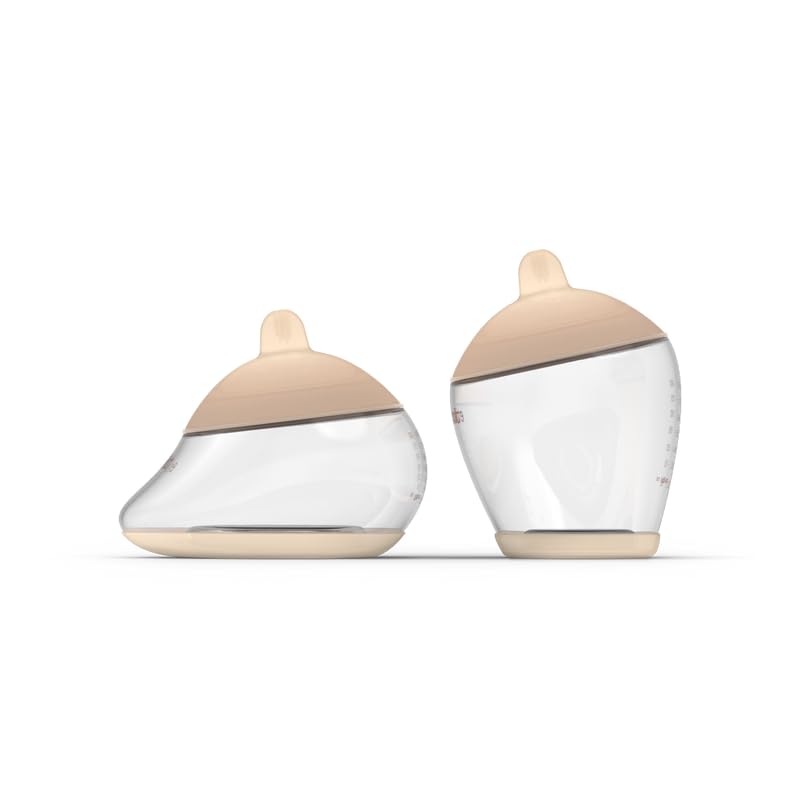 Baby Bottle Starter Kit Includes 2 Bottles 2 Nipples 2 Caps 2 Lids 2 Responsive Flow Valves, Cleaning Brush - Fair - Shape 2-RFV