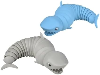 Sensory Wiggle Shark or Dolphin Plastic Fidget Toys, 7.5 inches, 2 Count (Sharks)