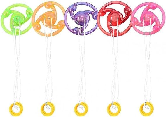 Flywheel Spinning Spinner Fidget Light Rainbow Lightshow Orbital Flash Novelty Adult‘s Gift Pull Line Flashing Glow in The Dark Wheel Colorful Sorting and Stacking