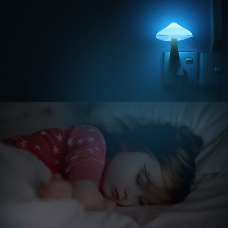 AUSAYE 3 Pack Sensor LED Night Light Plug in Lamp 7 Color Changing Mushroom Light Cute Night Lights for Adults Kids NightLight Bedroom,Bathroom,Toilet,Hallway,Stairs,Kitchen,Basement