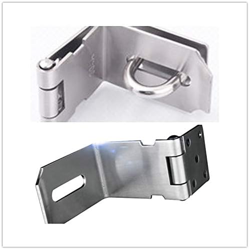 90 Degree 4 Inch Right Angle Padlock Hasp, Stainless Steel Safety Door Latches, Solid Gate Latches Brushed Finish
