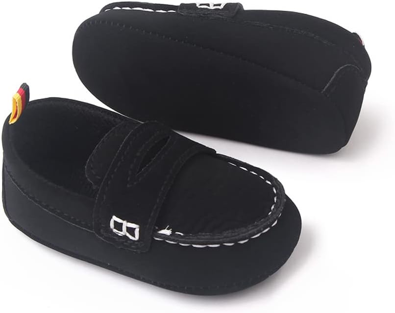 LONSOEN Baby Girls Boys Loafers Prewalker Dress Crib Shoes