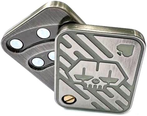 Luminous Noctilucent Upgrade Fidget Slider, Metal Fidget Toys Poker Push Card Stress Relief Toy, EDC Toy Fidget Toy Haptic Coin, Office Desk Toys Gifts for Boyfriend and Father(Silver)