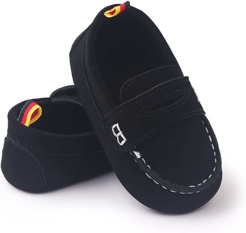 LONSOEN Baby Girls Boys Loafers Prewalker Dress Crib Shoes