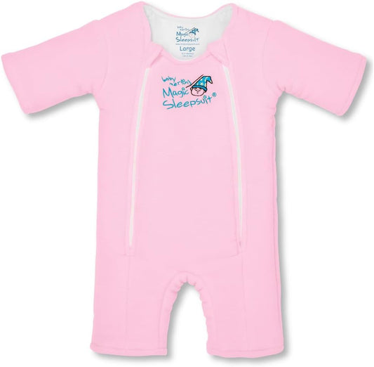 Magic Sleepsuit Baby Merlin's Microfleece Baby Swaddle Transition Product - Soft and Cozy Design, Double Zipper for Easy Diaper Changes, Promotes Safe Sleep, 3-6 Months - Pink - Large 18-21lbs