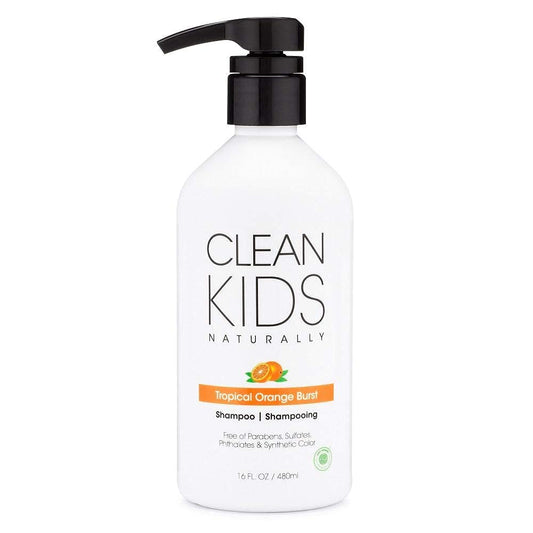 Clean Kids Naturally Tropical Shampoo- EWG Verified, All-Natural, Coconut-free, Gluten-free, Vegan, and Cruelty-free, Paraben-Free (16 Fl Oz, Orange Burst)