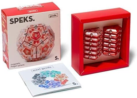 Speks Geode Sphere Magnetic Fidget Toy for Adults | Quiet Adult Sensory Toy for Stress Relief & Anxiety, Office Desk Toy & Top Gadget Gift Idea | Lava, 12-Piece Set