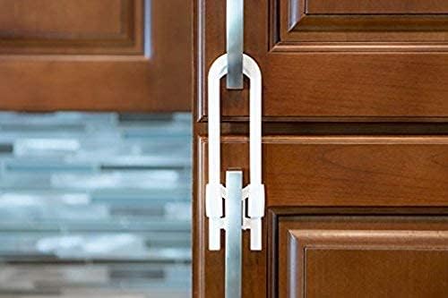 Sliding Cabinet Locks for Child Safety | Baby Proof Your Kitchen, Bathroom, and Storage Doors | Childproof Safety Locks for Knobs and Handles | Easy Install (12 Pack, White)
