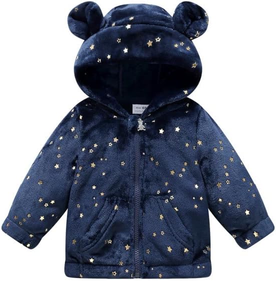 Baby Girl Winter Fleece Coat Toddler Boy Jacket Infant With Hood Warm Outerwear