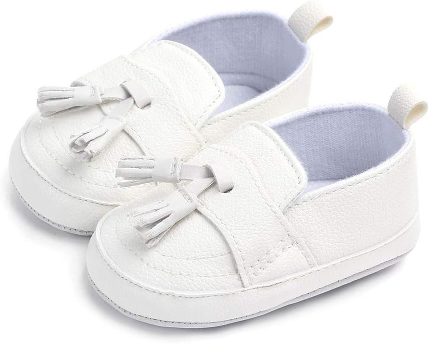 LONSOEN Baby Girls Boys Loafers Prewalker Dress Crib Shoes