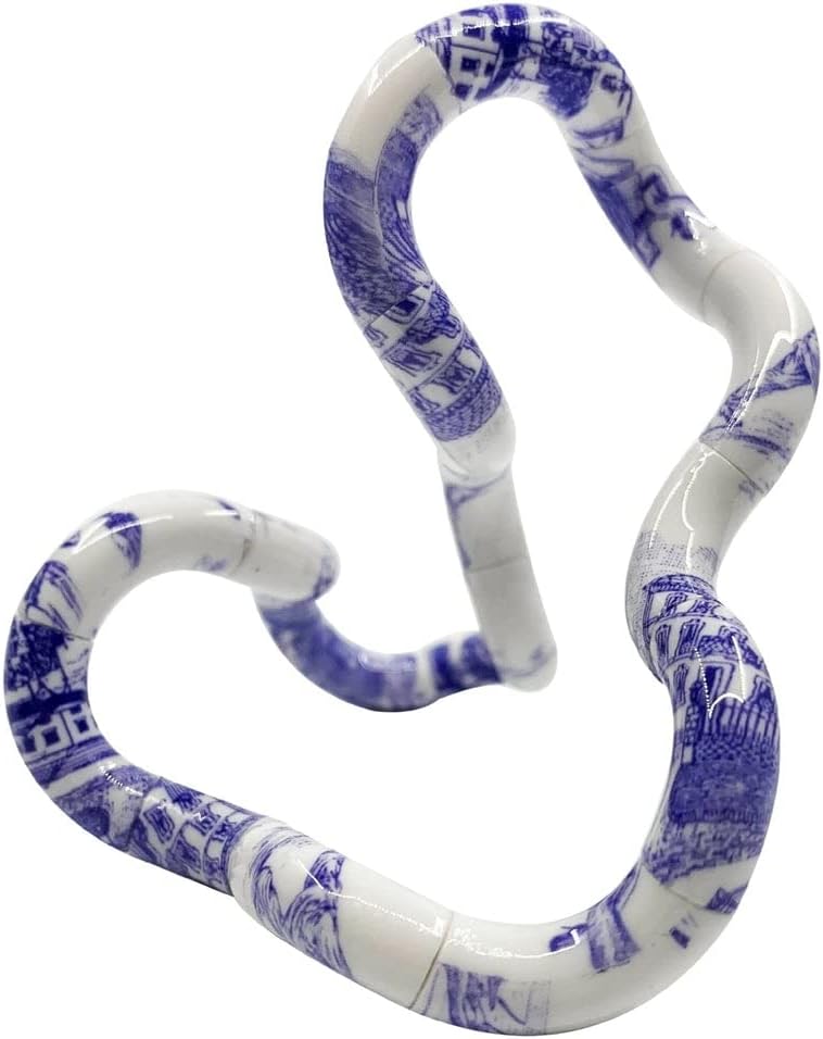 Tangle Jr. Masterpiece 3-Pack Porcelain,Mache,Lollipop Artistic Pattern for Unique Fidget Experience - Fidget with These tangles at Work or School - Twist Fidget Toy for Kids and Adults - Desk Toy