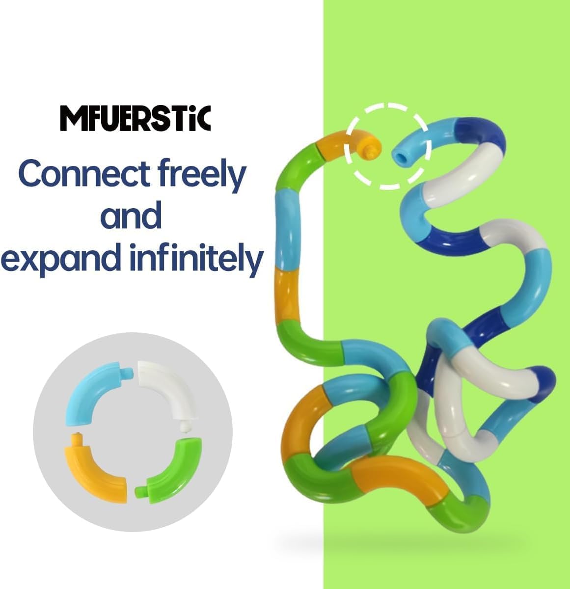 12PCS Random Multicolored Quiet Fidgets Toys for Unique Fidget Experience, Anti Anxiety Sensory Toys Combine into New Shapes,Brain Imagination Tools,Party Supplies