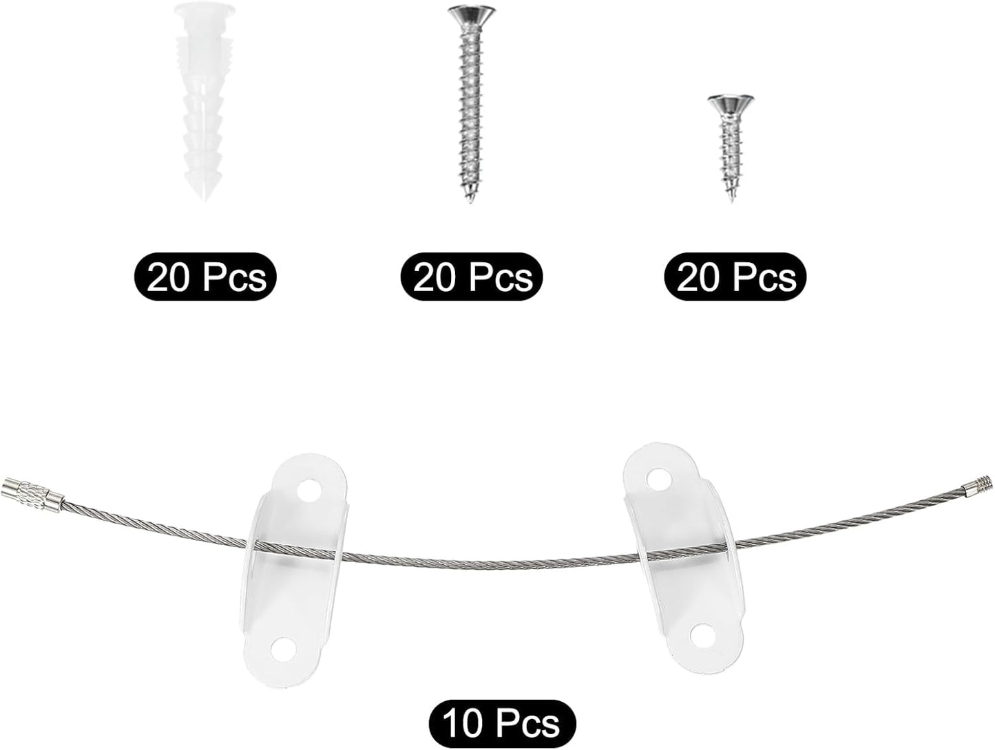 MECCANIXITY Furniture Anchors, 8 Inch Anti Tip Furniture Anchors Stainless Steel Furniture Securing Wall Anchors for Earthquake Straps Home Safety, White 10 Sets