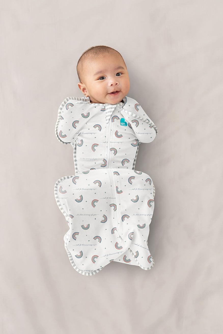 Love to Dream Swaddle UP, Baby Sleep Sack, Self-Soothing Swaddles for Newborns, Improves Sleep, Snug Fit Helps Calm Startle Reflex, New Born Essentials for Baby, 1.0 TOG, 13-19 lbs, Rainbow Dream