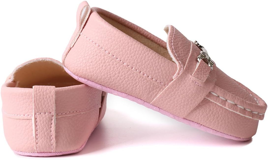 LONSOEN Baby Girls Boys Loafers Prewalker Dress Crib Shoes