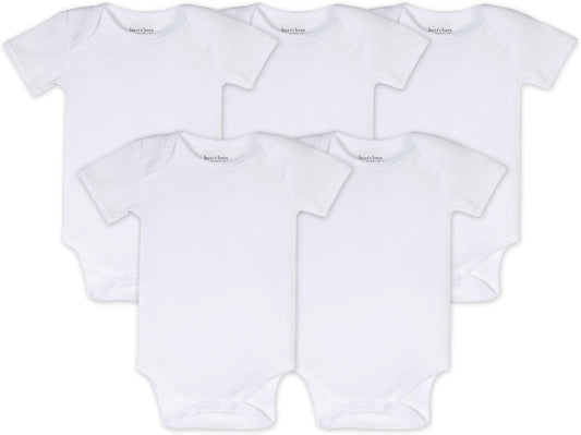 Burt's Bees Baby Unisex Organic Cotton Short and Long Sleeve Bodysuits, 5-Pack