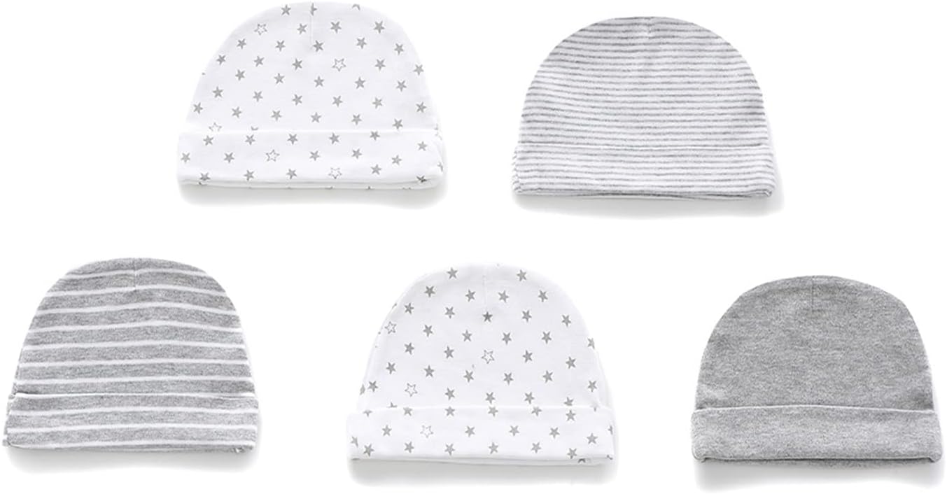 Baby Hat and Mittens Set Newborn Baby Hats Caps for Baby Boys Girls 0-6 Months 100% Cotton