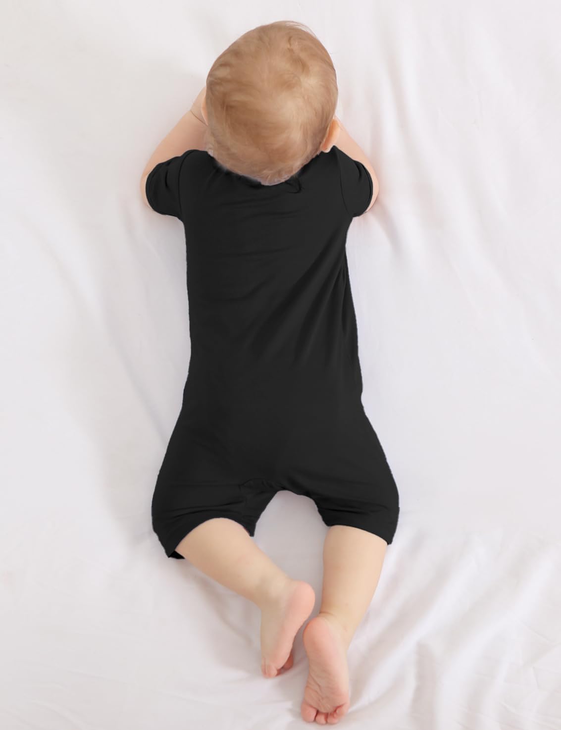 Jimonda Boys Baby Girls Short Sleeve Romper Unisex Baby Footless Pajamas With Viscose 2-Way Zipper Front 3Pcs0-24Months